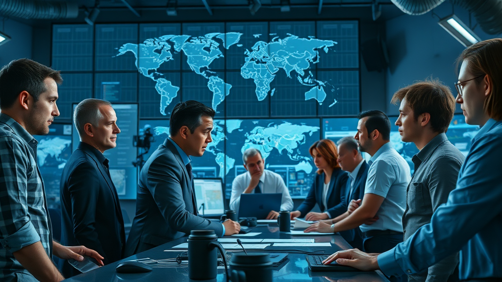 qatar news journalists analyzing global news data in advanced newsroom