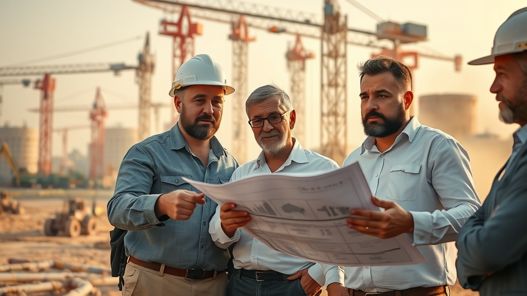Qatar construction equipment stakeholders reacting to government announcements at an active Doha construction site