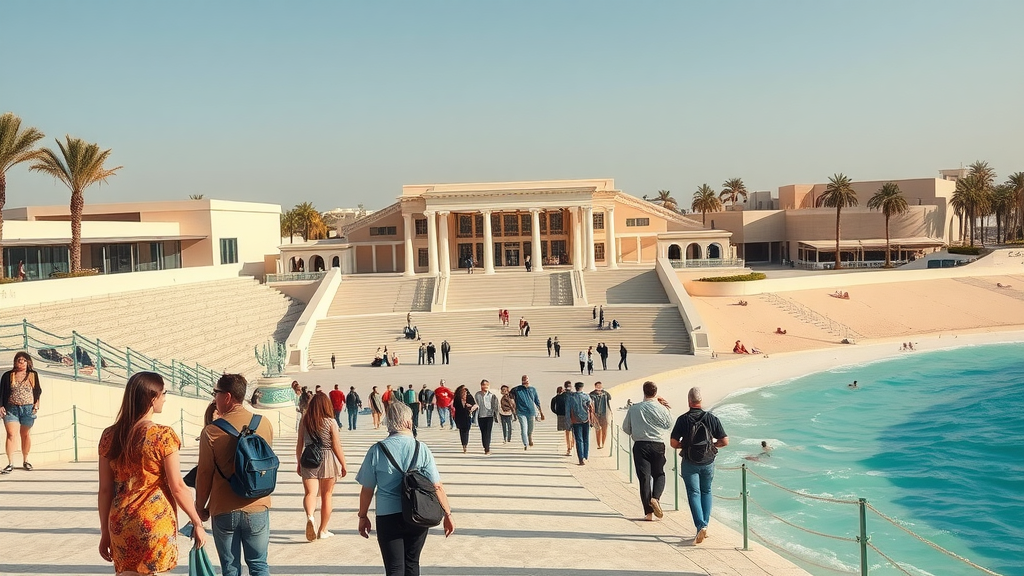 Doha things to do at Katara Cultural Village, amphitheater, and beachfront with families and art enthusiasts