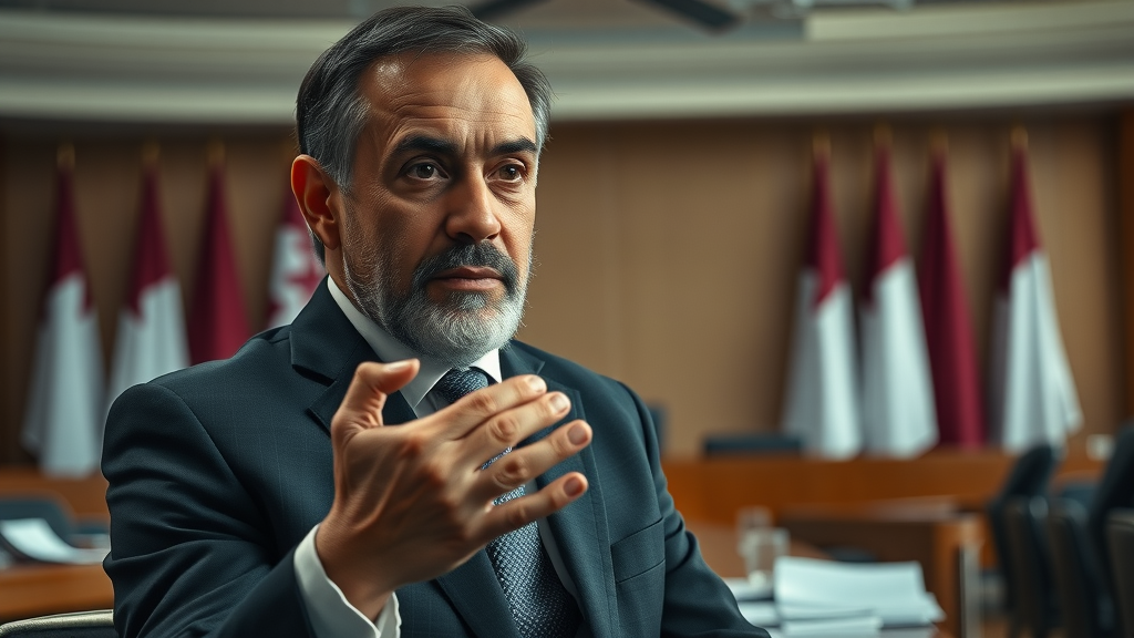 human rights advocate discussing Qatar social issues in a Qatari court