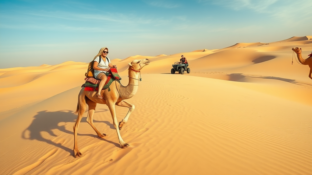 Golden sand dunes outdoor adventure in Doha