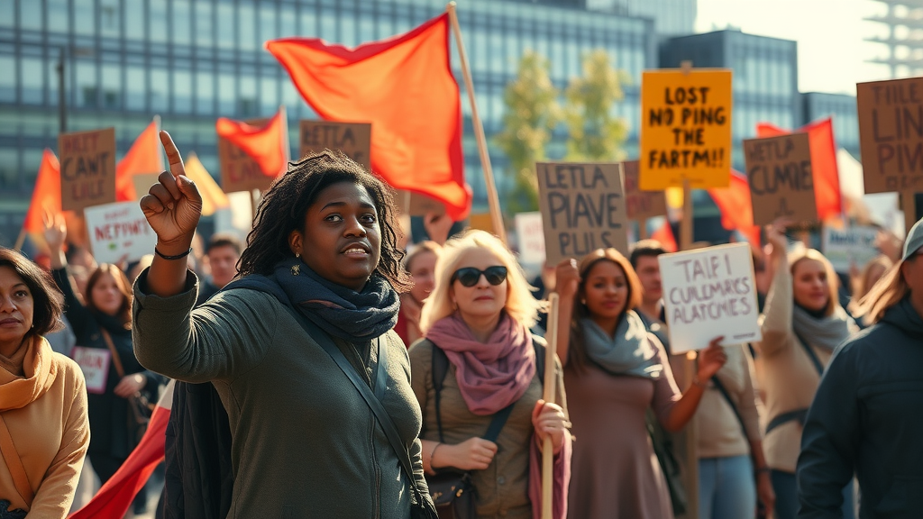 Activists organizing a peaceful rally to address Qatar social issues