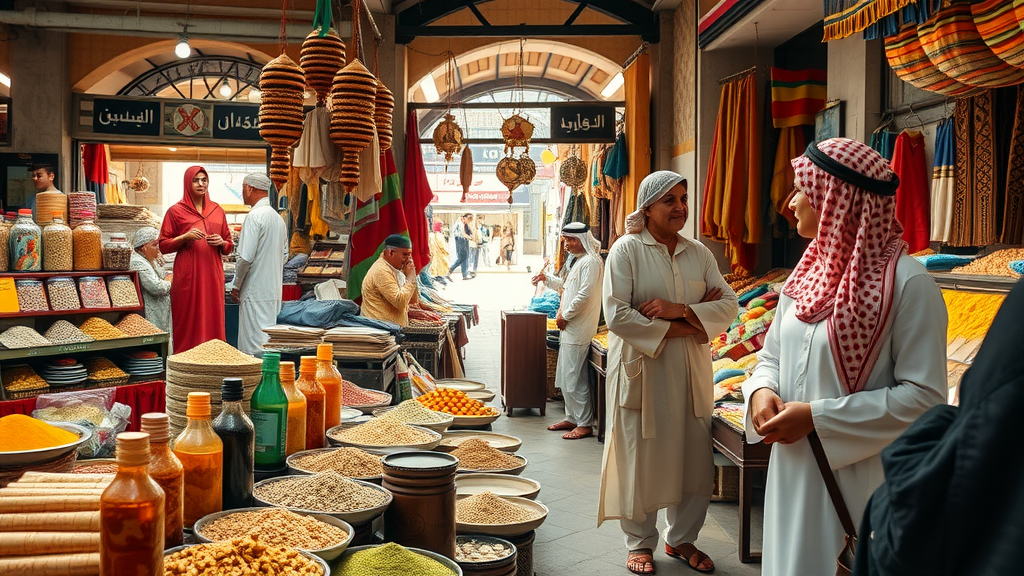 Bustling Souq Waqif, places to visit in Doha, traditional market, vibrant colors, Qatari culture