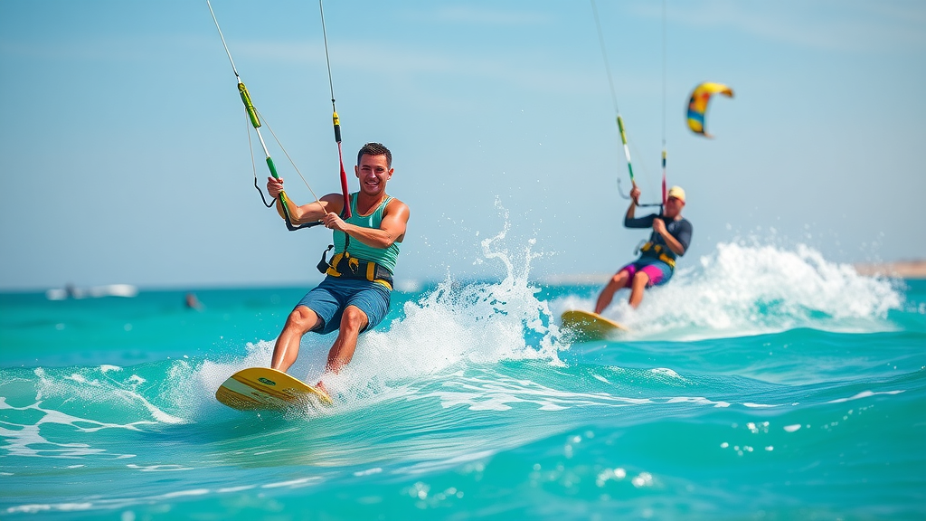 Kite surfers on Katara Beach Outdoor Activities in Doha