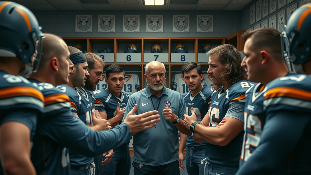 strategic team huddle in Qatar sports news; coaches and players in locker room, game planning; group stage drama afc champions league