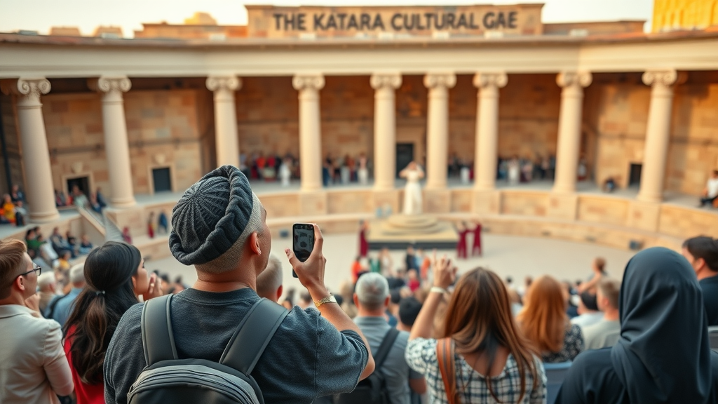 Katara Cultural Village amphitheater, lively cultural performance and art hub in Doha sightseeing